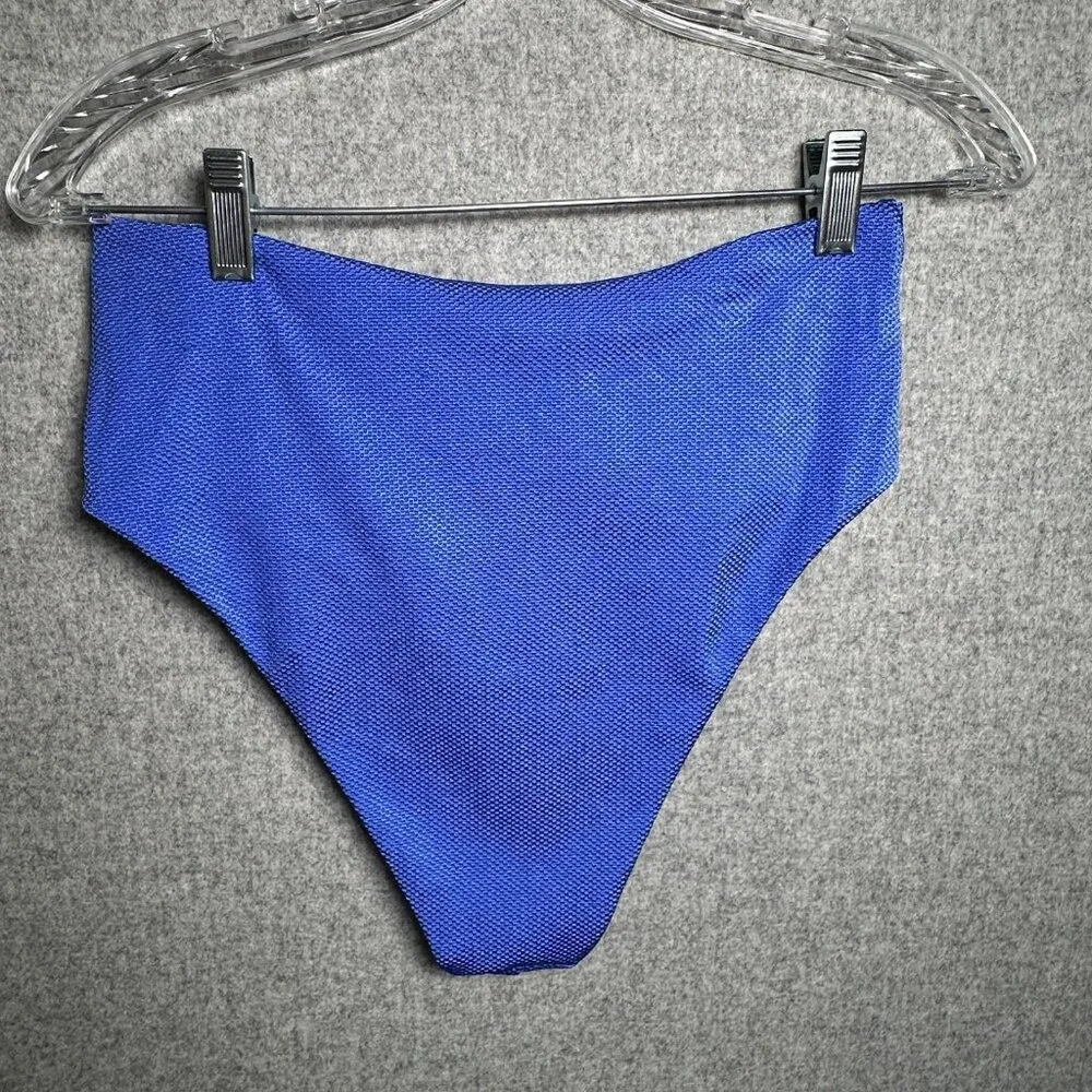 Aerie Large High Cut Cheeky Swim Bikini Bottom Blue Summer NWT Bathing‎ Suit